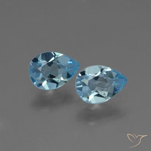 1.59ctw Natural Azul Suizo Topacio, En forma de pera, VVS-VS