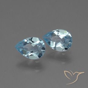 Gemas de Topacio Azul Suizo natural de 1.59 ct, En forma de pera, VVS-VS