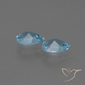 Gemas de Topacio Azul Suizo natural de 1.59 ct, En forma de pera, VVS-VS