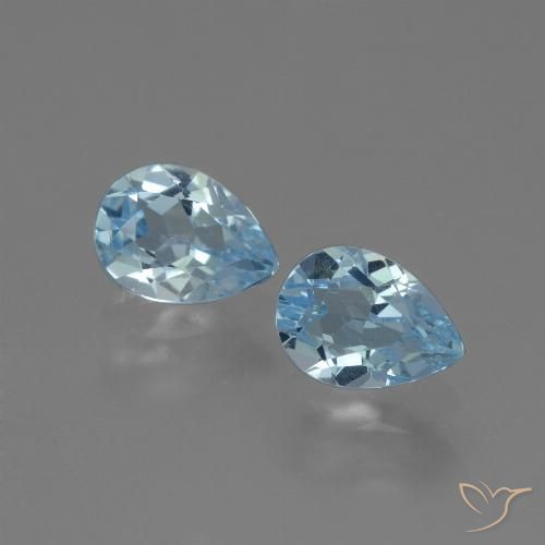 1.90ctw Natural Azul Suizo Topacio, En forma de pera, VVS-VS