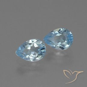 Gemas de Topacio Azul Suizo natural de 1.90 ct, En forma de pera, VVS-VS