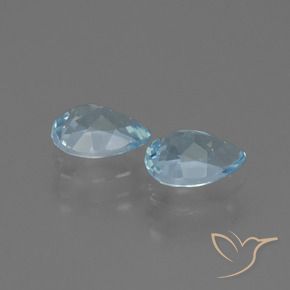 Gemas de Topacio Azul Suizo natural de 1.90 ct, En forma de pera, VVS-VS