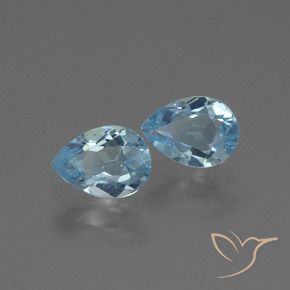Gemas de Topacio Azul Suizo natural de 1.73 ct, En forma de pera, VVS-VS