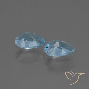 Gemas de Topacio Azul Suizo natural de 1.73 ct, En forma de pera, VVS-VS