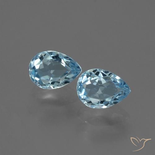 1.89ctw Natural Azul Suizo Topacio, En forma de pera, VVS-VS