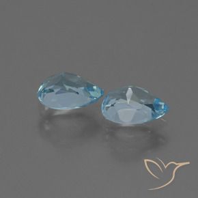 Gemas de Topacio Azul Suizo natural de 1.89 ct, En forma de pera, VVS-VS