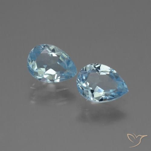 1.80ctw Natural Azul Cielo Topacio, En forma de pera, VVS-VS