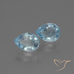 Gemas de Topacio Azul Cielo natural de 1.80 ct, En forma de pera, VVS-VS