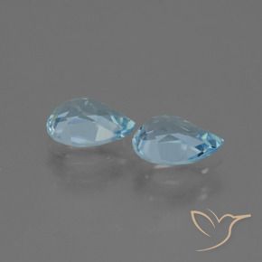 Gemas de Topacio Azul Cielo natural de 1.80 ct, En forma de pera, VVS-VS