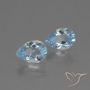 Gemas de Topacio Azul Cielo natural de 1.66 ct, En forma de pera, VVS-VS