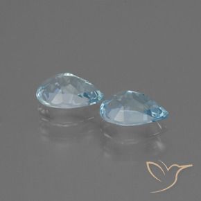 Gemas de Topacio Azul Cielo natural de 1.66 ct, En forma de pera, VVS-VS