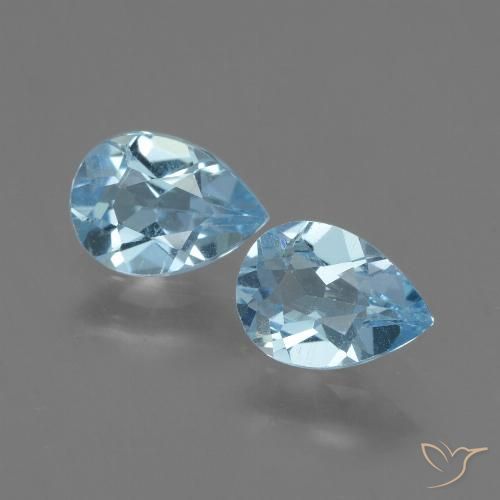 1.65ctw Natural Azul Cielo Topacio, En forma de pera, VVS-VS