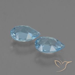 Gemas de Topacio Azul Cielo natural de 1.65 ct, En forma de pera, VVS-VS