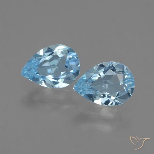 1.62ctw Natural Azul Cielo Topacio, En forma de pera, VVS-VS