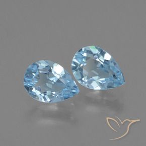 Gemas de Topacio Azul Cielo natural de 1.62 ct, En forma de pera, VVS-VS