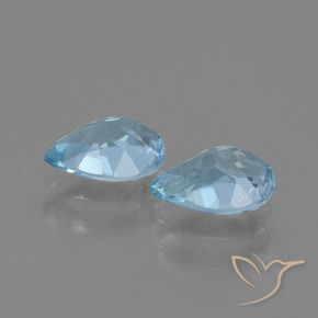 Gemas de Topacio Azul Cielo natural de 1.62 ct, En forma de pera, VVS-VS