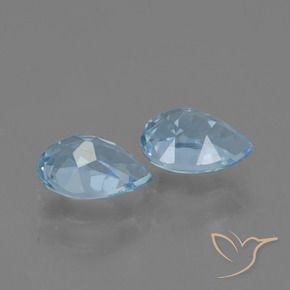 Gemas de Topacio Azul Suizo natural de 1.86 ct, En forma de pera, VVS-VS