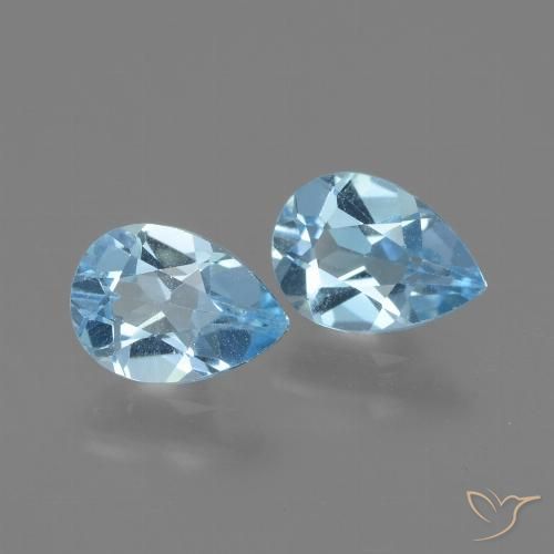 1.59ctw Natural Azul Cielo Topacio, En forma de pera, VVS-VS