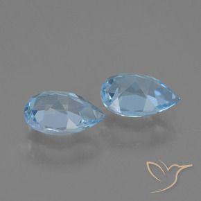 Gemas de Topacio Azul Cielo natural de 1.59 ct, En forma de pera, VVS-VS