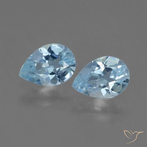 1.56ctw Natural Azul Cielo Topacio, En forma de pera, VVS-VS