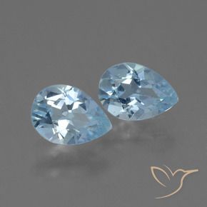 Gemas de Topacio Azul Cielo natural de 1.56 ct, En forma de pera, VVS-VS