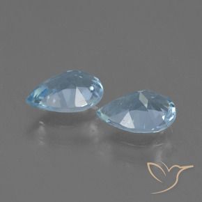 Gemas de Topacio Azul Cielo natural de 1.56 ct, En forma de pera, VVS-VS