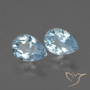 Gemas de Topacio Azul Cielo natural de 1.72 ct, En forma de pera, VVS-VS