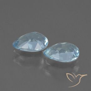 Gemas de Topacio Azul Cielo natural de 1.72 ct, En forma de pera, VVS-VS
