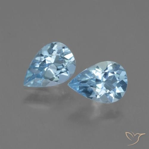 1.58ctw Natural Azul Cielo Topacio, En forma de pera, VVS-VS