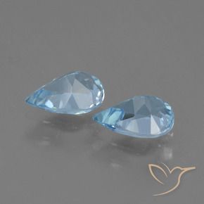 Gemas de Topacio Azul Cielo natural de 1.58 ct, En forma de pera, VVS-VS