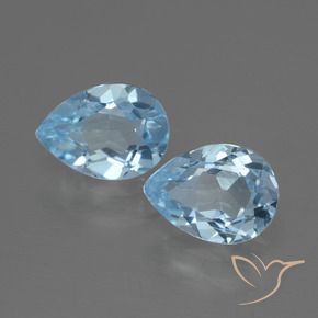 Gemas de Topacio Azul Suizo natural de 1.66 ct, En forma de pera, VVS-VS