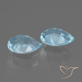Gemas de Topacio Azul Suizo natural de 1.66 ct, En forma de pera, VVS-VS
