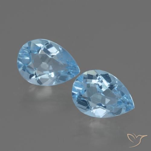1.75ctw Natural Azul Cielo Topacio, En forma de pera, VVS-VS