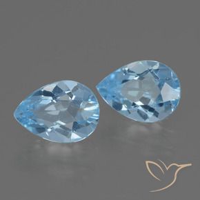 Gemas de Topacio Azul Cielo natural de 1.75 ct, En forma de pera, VVS-VS