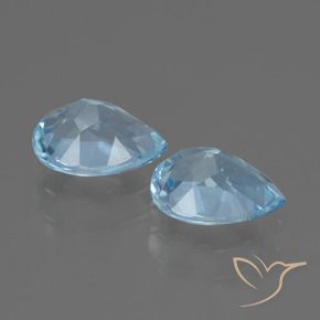 Gemas de Topacio Azul Cielo natural de 1.75 ct, En forma de pera, VVS-VS