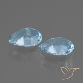 Gemas de Topacio Azul Cielo natural de 1.61 ct, En forma de pera, VVS-VS