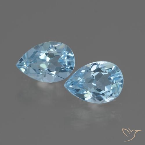 1.75ctw Natural Azul Cielo Topacio, En forma de pera, VVS-VS