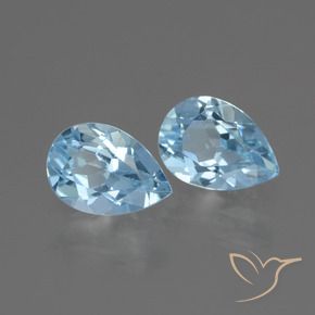 Gemas de Topacio Azul Cielo natural de 1.75 ct, En forma de pera, VVS-VS