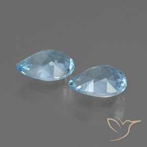 Gemas de Topacio Azul Cielo natural de 1.75 ct, En forma de pera, VVS-VS