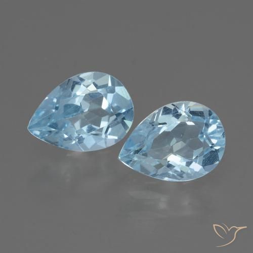 1.84ctw Natural Azul Cielo Topacio, En forma de pera, VVS-VS