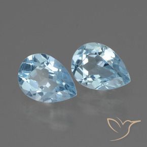 Gemas de Topacio Azul Cielo natural de 1.84 ct, En forma de pera, VVS-VS