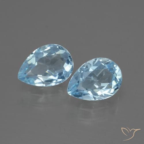 1.79ctw Natural Azul Cielo Topacio, En forma de pera, VVS-VS