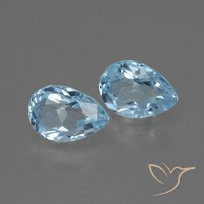 Gemas de Topacio Azul Cielo natural de 1.79 ct, En forma de pera, VVS-VS