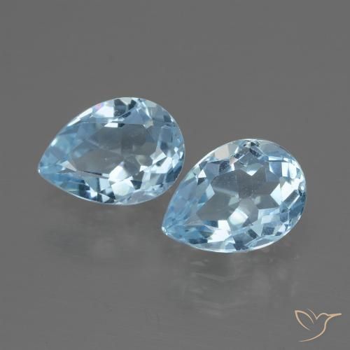 1.79ctw Natural Azul Cielo Topacio, En forma de pera, VVS-VS
