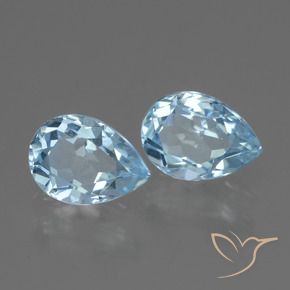 Gemas de Topacio Azul Cielo natural de 1.79 ct, En forma de pera, VVS-VS