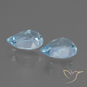 Gemas de Topacio Azul Cielo natural de 1.79 ct, En forma de pera, VVS-VS