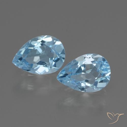 1.71ctw Natural Azul Cielo Topacio, En forma de pera, VVS-VS