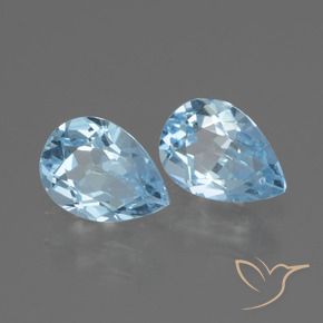 Gemas de Topacio Azul Cielo natural de 1.71 ct, En forma de pera, VVS-VS