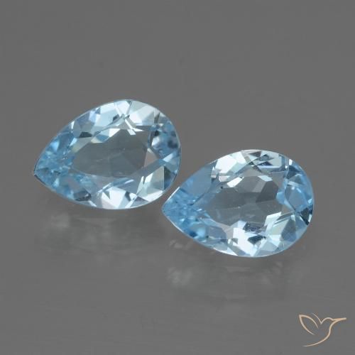 1.50ctw Natural Azul Cielo Topacio, En forma de pera, VVS-VS