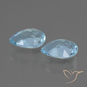 Gemas de Topacio Azul Cielo natural de 1.50 ct, En forma de pera, VVS-VS